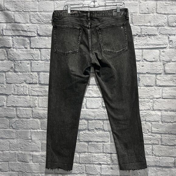 Rag‎ & Bone Jeans Women Gray Distressed Slim Fit Raw Hem Denim Sz 30 (34X28.5) - Picture 3 of 14